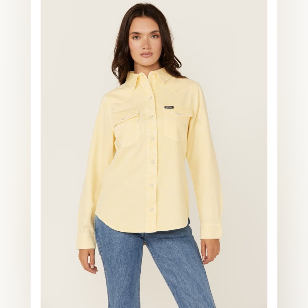 NWT Wrangler Retro Pale Yellow Western Shirt